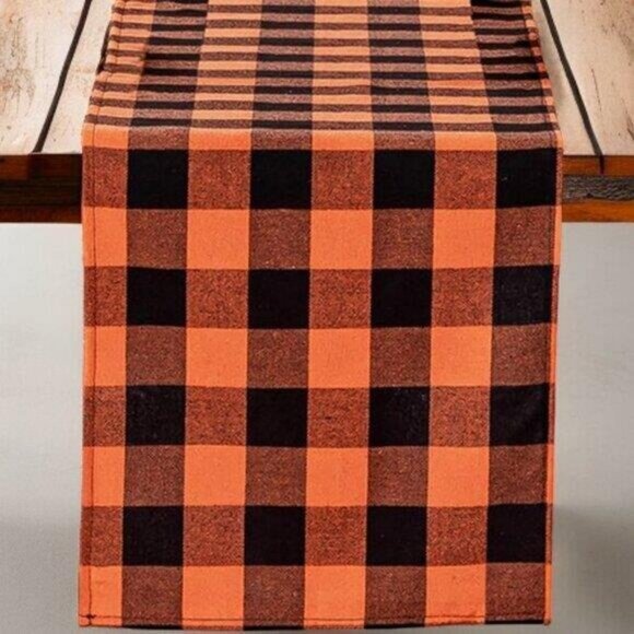Fall Table Runner Plaid Decorative Halloween Decor Thanksgiving Decoration 108" - Picture 2 of 5